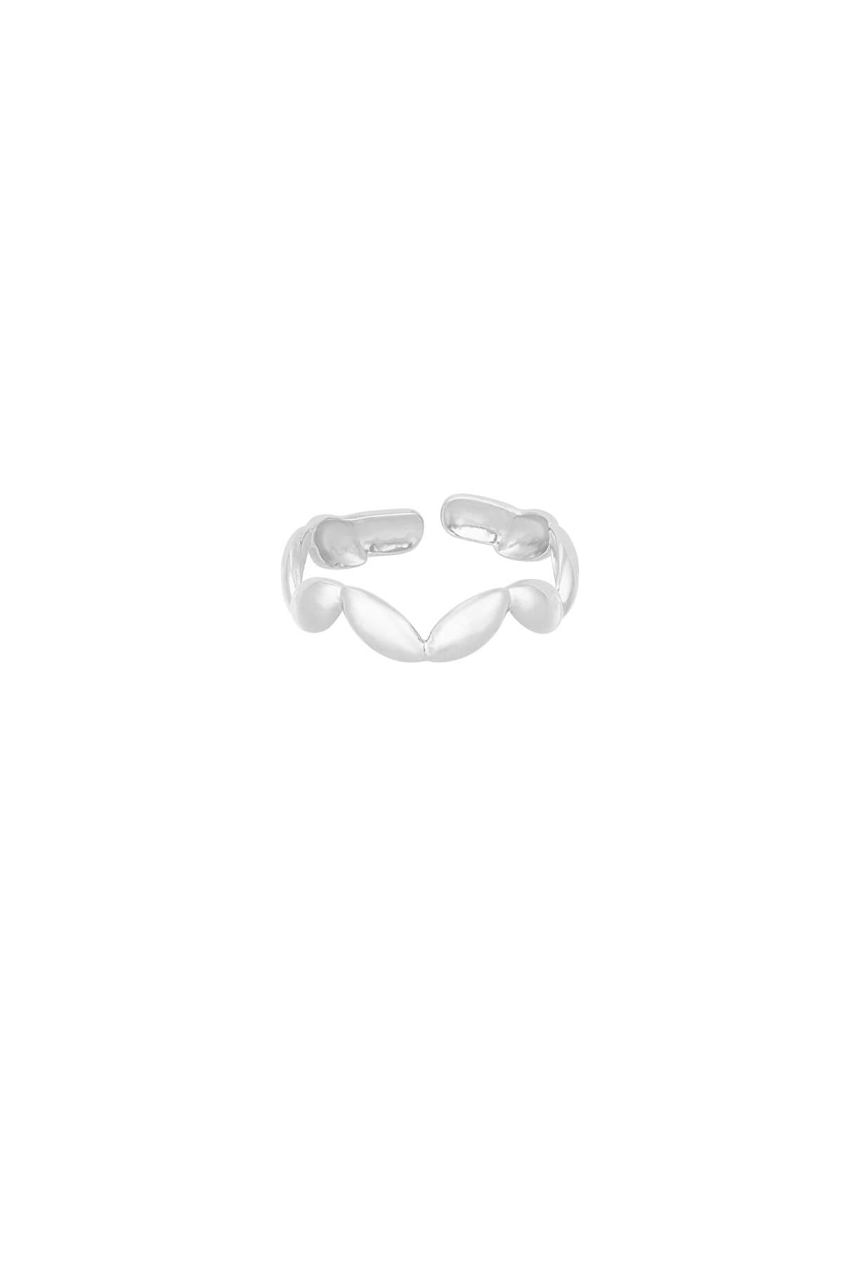 Ring met waves in de kleur zilver