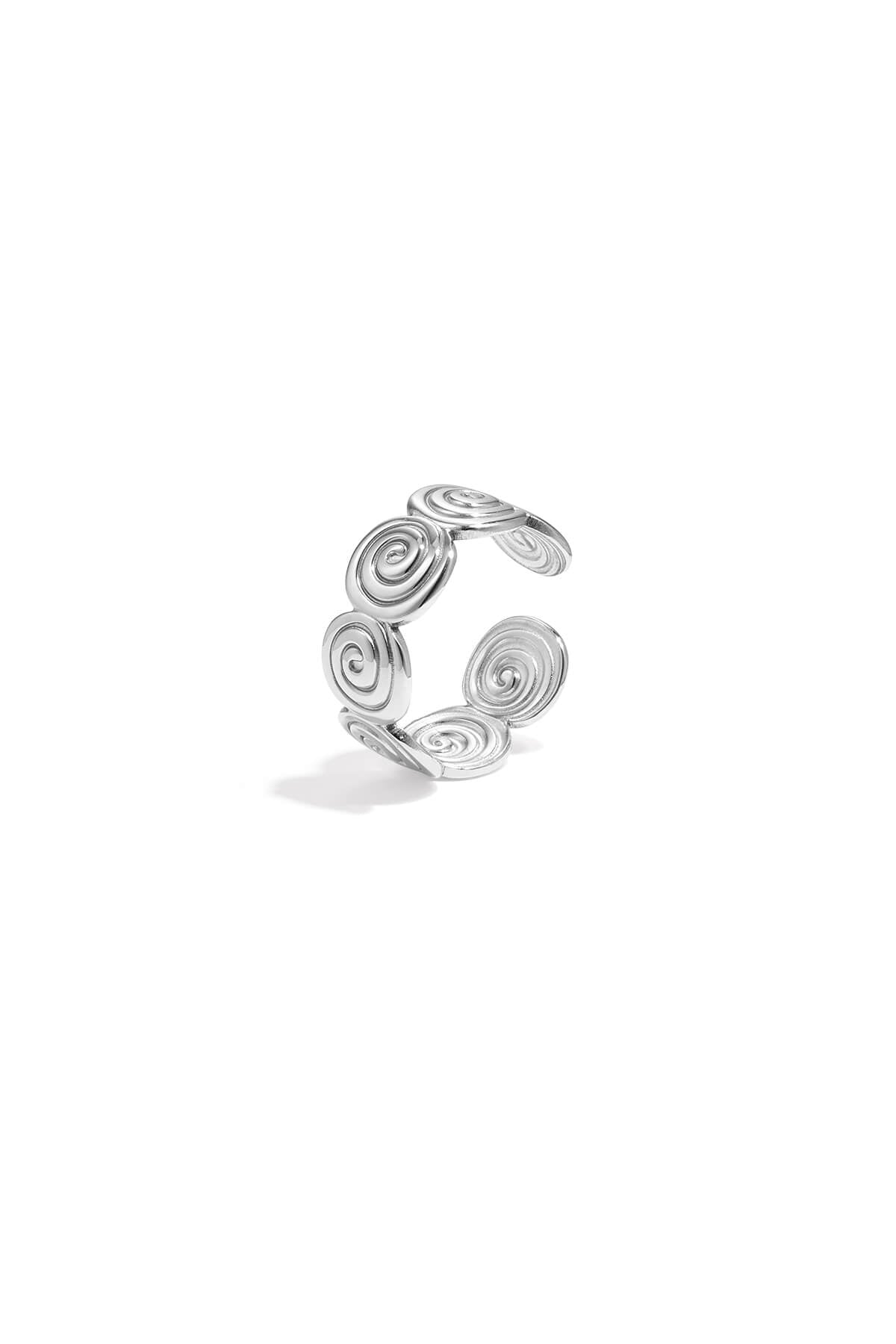Verstelbare twisted ring in de kleur zilver