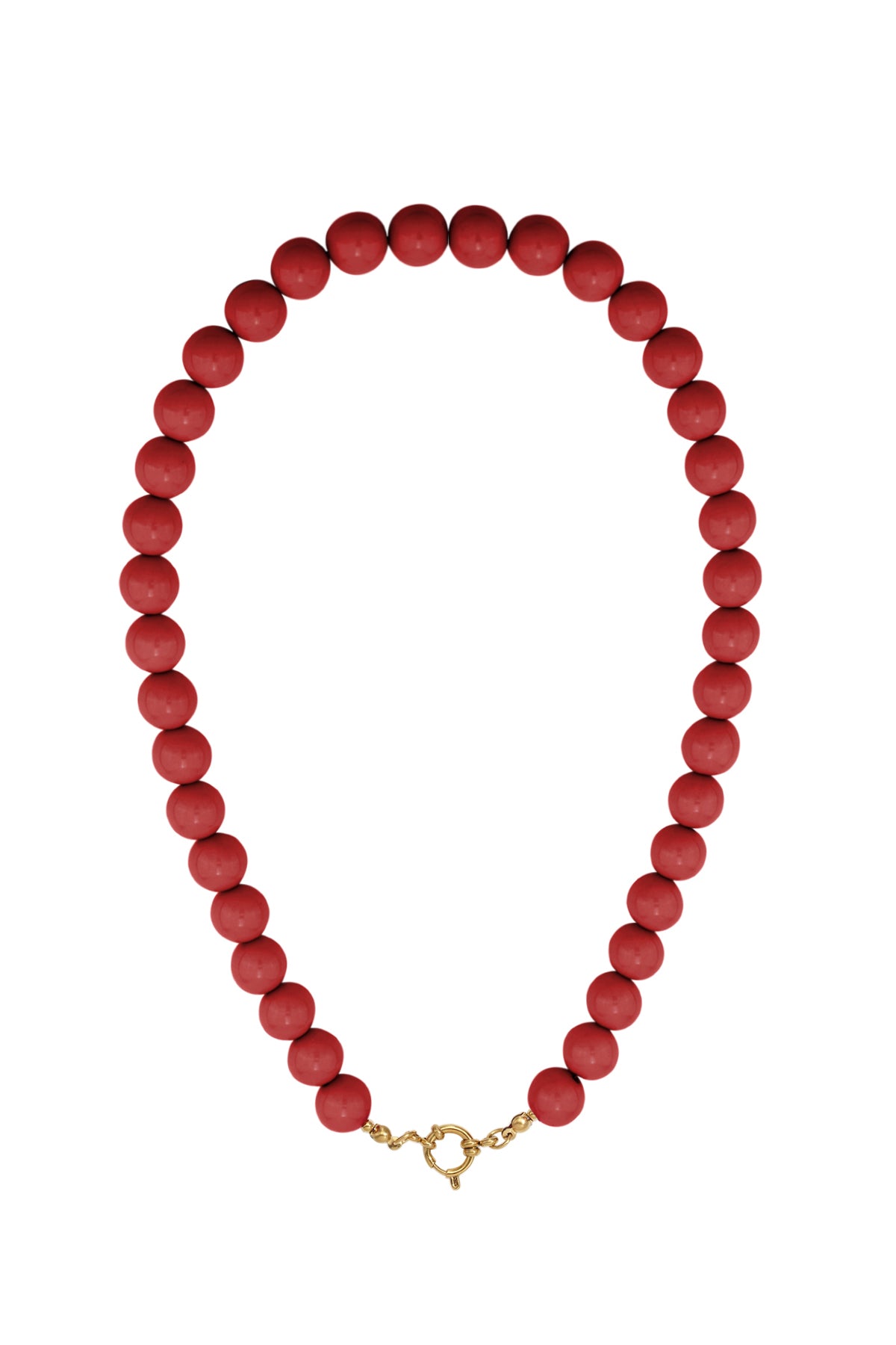 Kralenketting met Frontsluiting - Wijnrood