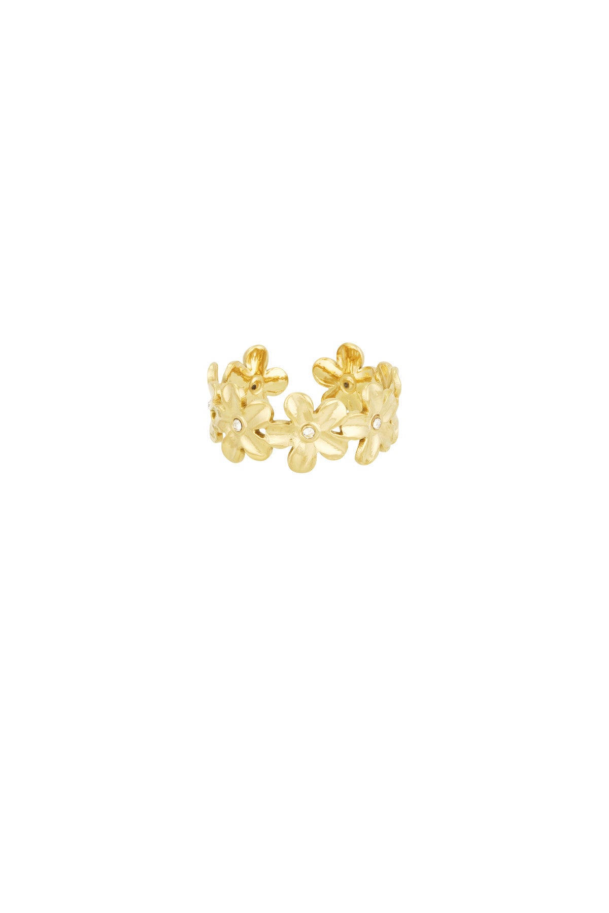 Stainless steel met bloemen in de kleur goud
