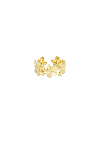 Stainless steel met bloemen in de kleur goud