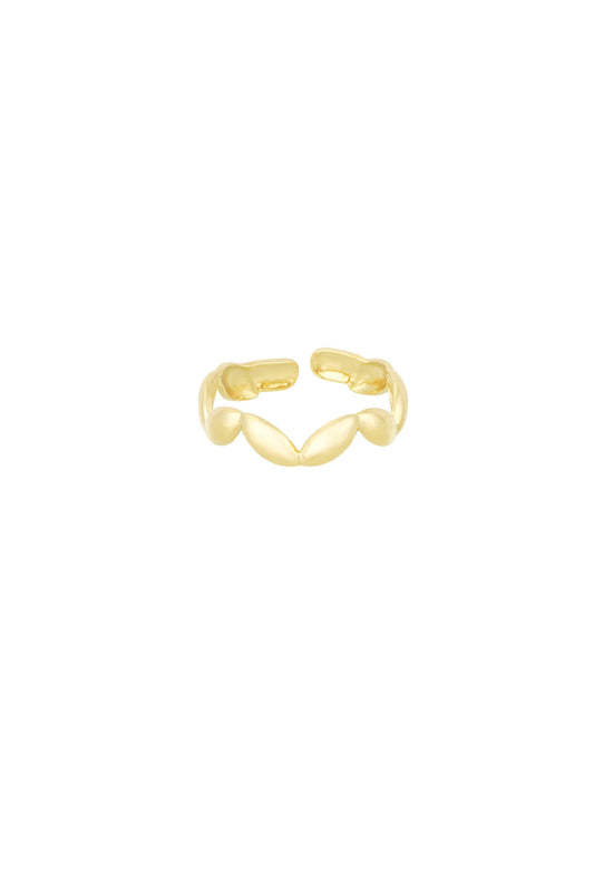 Ring met golven in de kleur goud