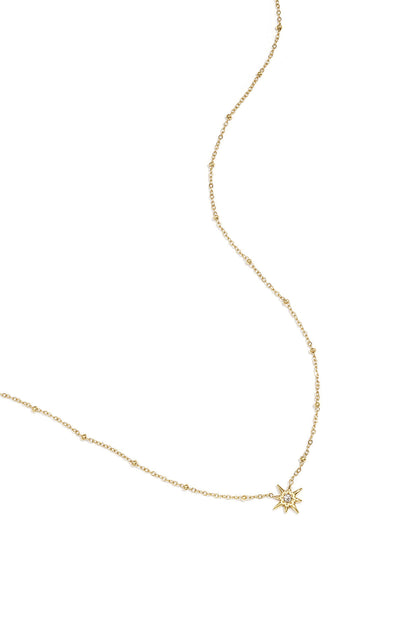 Gouden stainless steel ketting met vallende ster bedel