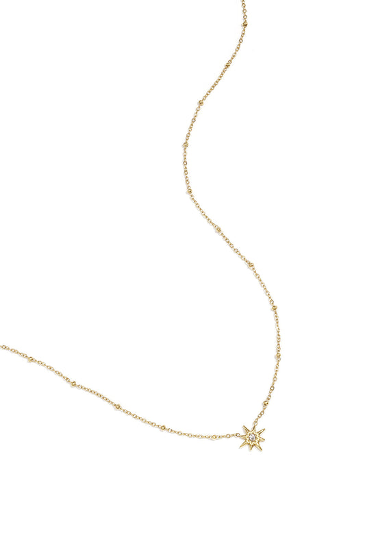 Gouden stainless steel ketting met vallende ster bedel