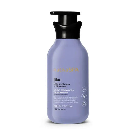 Fles Nativa Spa Lilac 400ml tegen witte achtergrond