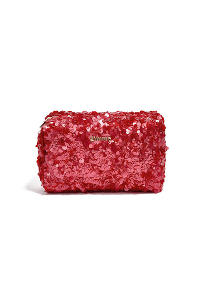 Rode make-up tas met pailletten