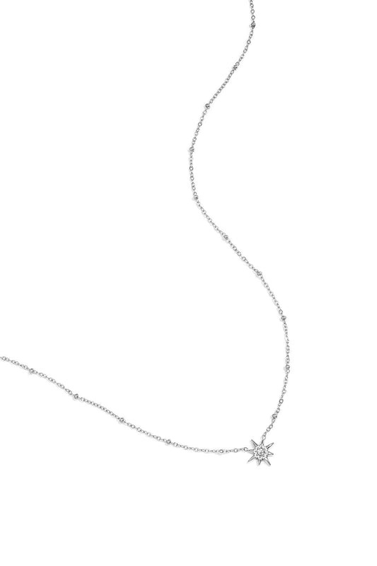 Minimalistische ketting van stainless steel met een vallende ster bedel