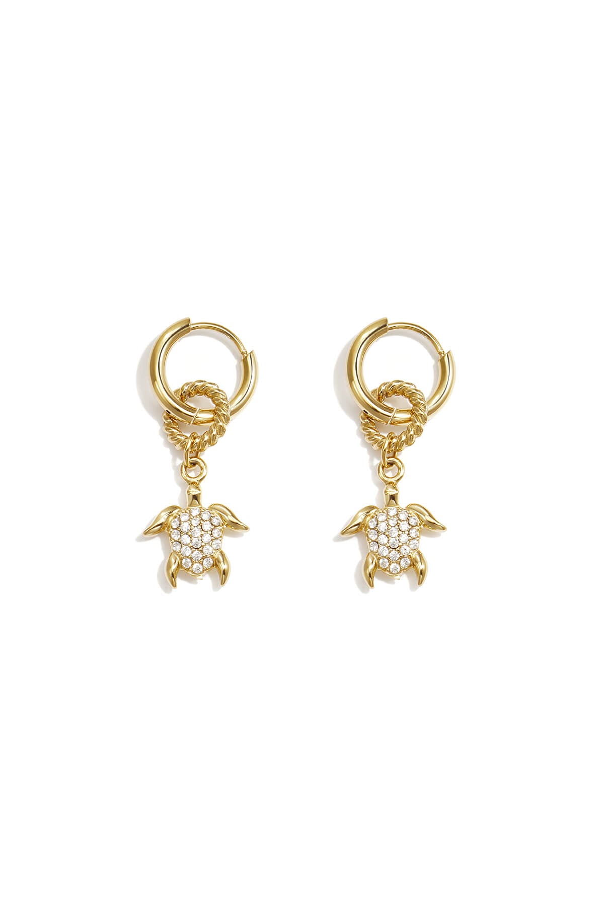 Oorbellen Schildpad Hanger Goud